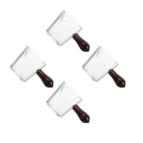 4 Pieces Double Mouth Milk Cup With Wooden Handle 1