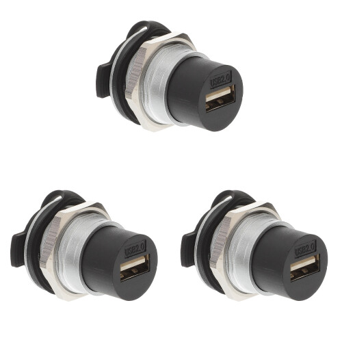 3Pcs Usb 2.0 Bulkhead Pass Through Connector Flush Mount 1