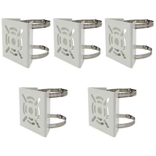 5Pcs Pole Mount Bracket Camera Mount for Cctv Dome Silver Alloy 2