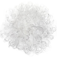 2Pcs White Short Curly Wig Women Hair Expansion for Fancy Dress