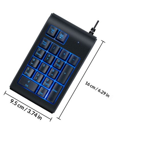 1USB Computer Ziffernblock, Mini Keyboard, Schwarz, Komfortabler 1