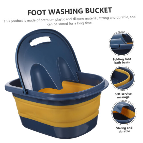 Collapsible Foot Soak Basin with Massage Surface for Adults, Foldable SpaceSaving Foot Bath 2