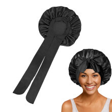 Satin Sleep Cap Silk Hair Bonnet for Curly Hair Men and Women, Wide Band, Reduces Frizz