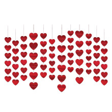 Guirlanda Hariumiu12String Love, dupla face, ampla aplicação, PVC brilhante, mini corações em formato de faixa, decoração para o Dia dos