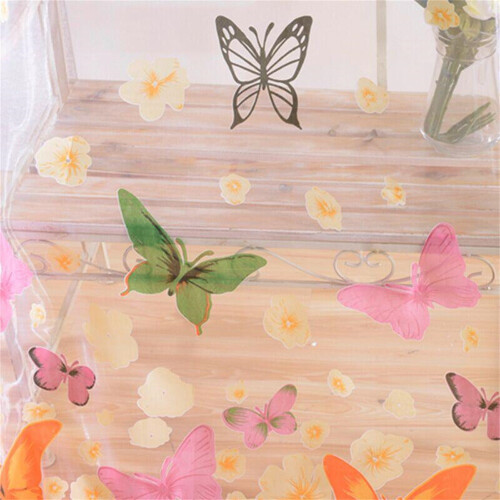 Blader Transparent Gardin med Voile-kant, 1-Panel Stoff Salg 1