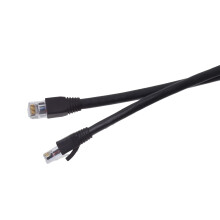 Cabo de rede Cat6A certificado pela BJC, montado nos EUA, com relatório de teste (preto, 1,2 m)