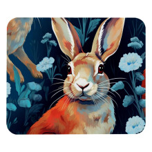Mauspad „Rabbit Flower Blue“ – Glatte Oberfläche, dicke Polsterung, ergonomisches Design für komfortables Spielen und Arbeiten