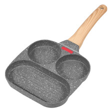 2 stk. 3-i-1 eggepanne med non-stick belegg og varmefølsomme silikonstrimler, kompatibel med gasskomfyrer, ideell for egg og skinke