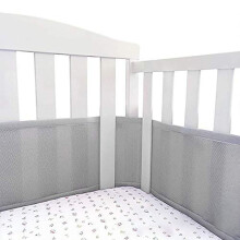 Clearance!Chair Cushions Breathable Crib Bumper Grey Mesh Crib Bumper For Full Size Crib Breathable Mesh