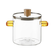 Glass Cooking Pot Stockpot heat Resistant Glass Saucepan Transparent Glass Cooking Soup Pot Heat-Resistant for home[Energy Class A]