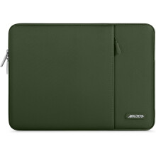 Capa protetora para laptop compatível com laptops de até 15 polegadas, estojo vertical de poliéster com bolso, verde militar.