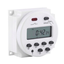 Digitale timere DC/Ac12V16A LCD-skjerm Programmerbar timerbryter