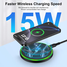 TRAHOO15W trådløs ladeplate for Moto G Stylus5G2024/G Power/G Play/razr+/Edge50/X50Ultra, kompatibel med Samsung Galaxy Z Flip6Z Fold6S24