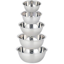 Bacinella in acciaio inox da 24 cm con vaschetta graduata in acciaio inox, ciotola per zuppa in acciaio inox, bacinella per frutta, bacinella per