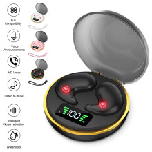 Jacenvly2024Nieuwe draadloze oordopjes, digitale onzichtbare mini-stereo-oordopjes met oorband voor tijdens het slapen, compatibel met