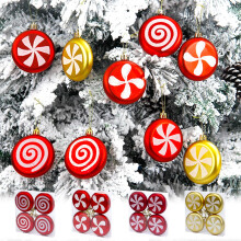 Colgante de decoración para árbol de Navidad Jacenvly con luz brillante, bola giratoria pintada, bolas de colores galvanizadas para Navidad,