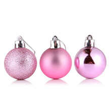 SDJMa rosa julekuler, 24 stk. 8,6 cm uknusbare hengende kuler, kompatible med juletre, høytid, bryllup, bursdag, halloween