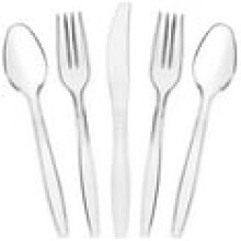 Premium Disposable Flatware Pack, Great for Large Gatherings Heavy Duty Bulk Disposable Flatware, Multipurpose Use with Assorted Sizes and Quick and E