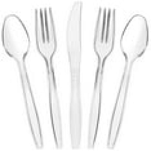 Premium Disposable Flatware Pack, Great for Large Gatherings Heavy Duty Bulk Disposable Flatware, Multipurpose Use with Assorted Sizes and Quick and E