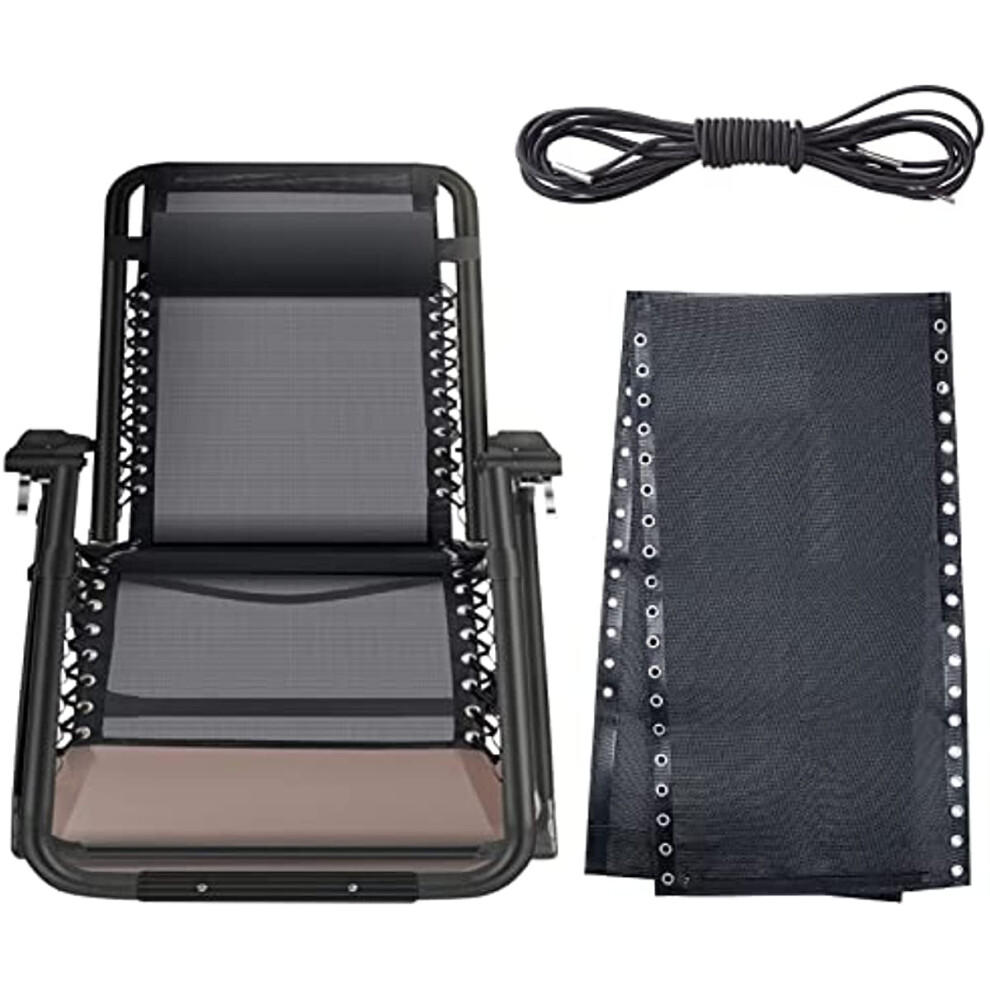Black Replacement Fabric For Zero Gravity Chair, Compatible With Recliners & Lounge Chairs, Repair Cloth Part & Tool 9149926904632