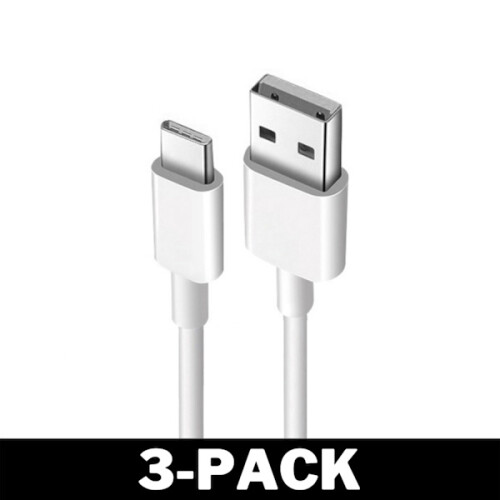 Câble/chargeur USB-C extra long à charge rapide (lot de 3, blanc)