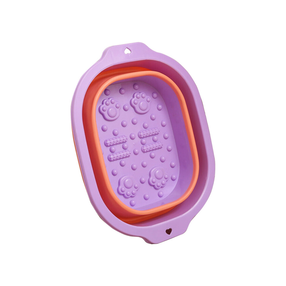 Pink Zeceouar Massage Foot Bath Bucket Foldable Large Household Simples Foot Bath Bucket Portable Footbath Retractable