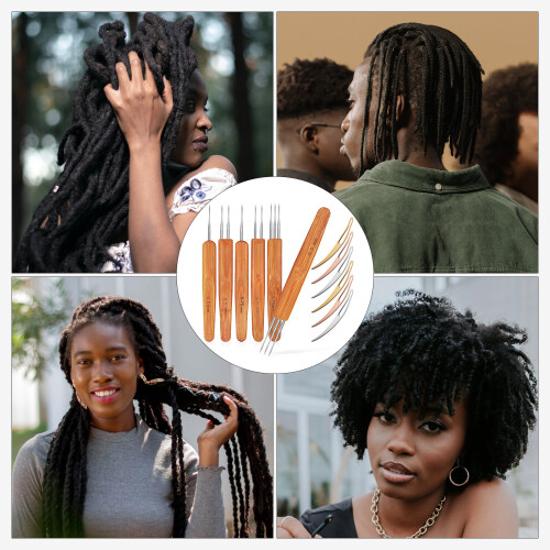Σετ βελόνων πλεξίματος Eease Dreadlocks - Εργαλείο αλληλοσύνδεσης με ξύλινη λαβή 2