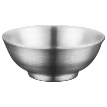 Tigela de aço inoxidável para macarrão, prática e fácil de usar, ideal para ramen, sopas e outros alimentos.