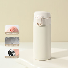 Kayannuo 320 ml Edelstahl-Isolierbecher mit Griff und stoßfestem Deckel, tragbarer, modischer Wasserbecher für Damen und Herren, unverzichtbar für