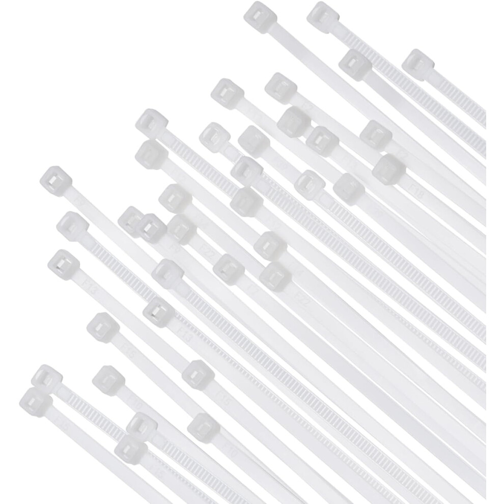 12" White Zip Cable Ties (100 Pack), 40Lbs Strength, Heavy Duty, Self-Locking Nylon Ties For Indoor/Outdoor Use 9149926905707
