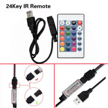 VOSS USB-strip 5050RGB RF DC12V-controller 24 IR LED-sleutellamp afstandsbediening 3528 LED-lampje