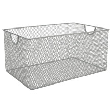 Wire Basket Organizer for Kitchen Pantry, Shelves, Cabinets, Countertop - Mesh Storage Bin for Food Supplies - 12 x 7.8 x 5.8 in
