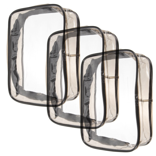 Διαφανές τσαντάκι καλλυντικών 3 τεμαχίων, τσαντάκι πλυσίματος μακιγιάζ για