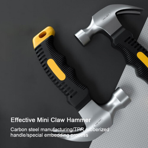 Deli8Ounce Claw Hammer Mini Stubby Hammers and Nails Tool, Bright Polished Head, Comfortable Soft Handle 2
