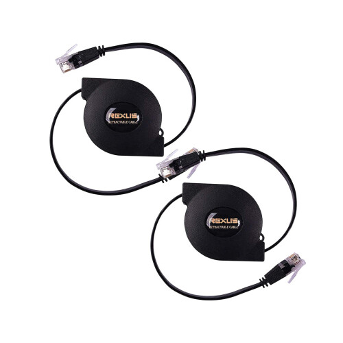 Καλώδιο δικτύου REXUS2-Pack Cat6Flat Ethernet με ανασυρόμενο καλώδιο 3,3 ποδιών, 10Gigabit υψηλής