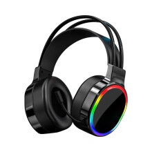 Kabellose Tarmeek-Kopfhörer, kompatibel mit den meisten Laptops, Over-Ear-Gaming-Headset mit Mikrofon, RGB-LED-Beleuchtung, Geräuschunterdrückung