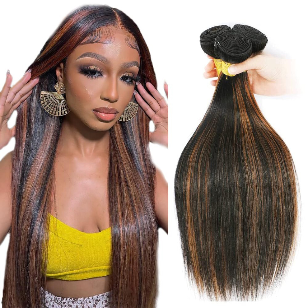 2630 Inch Peruvian Virgin Remy Human Hair Bundles Straight Ombre Weave P1B/30 Two Tone