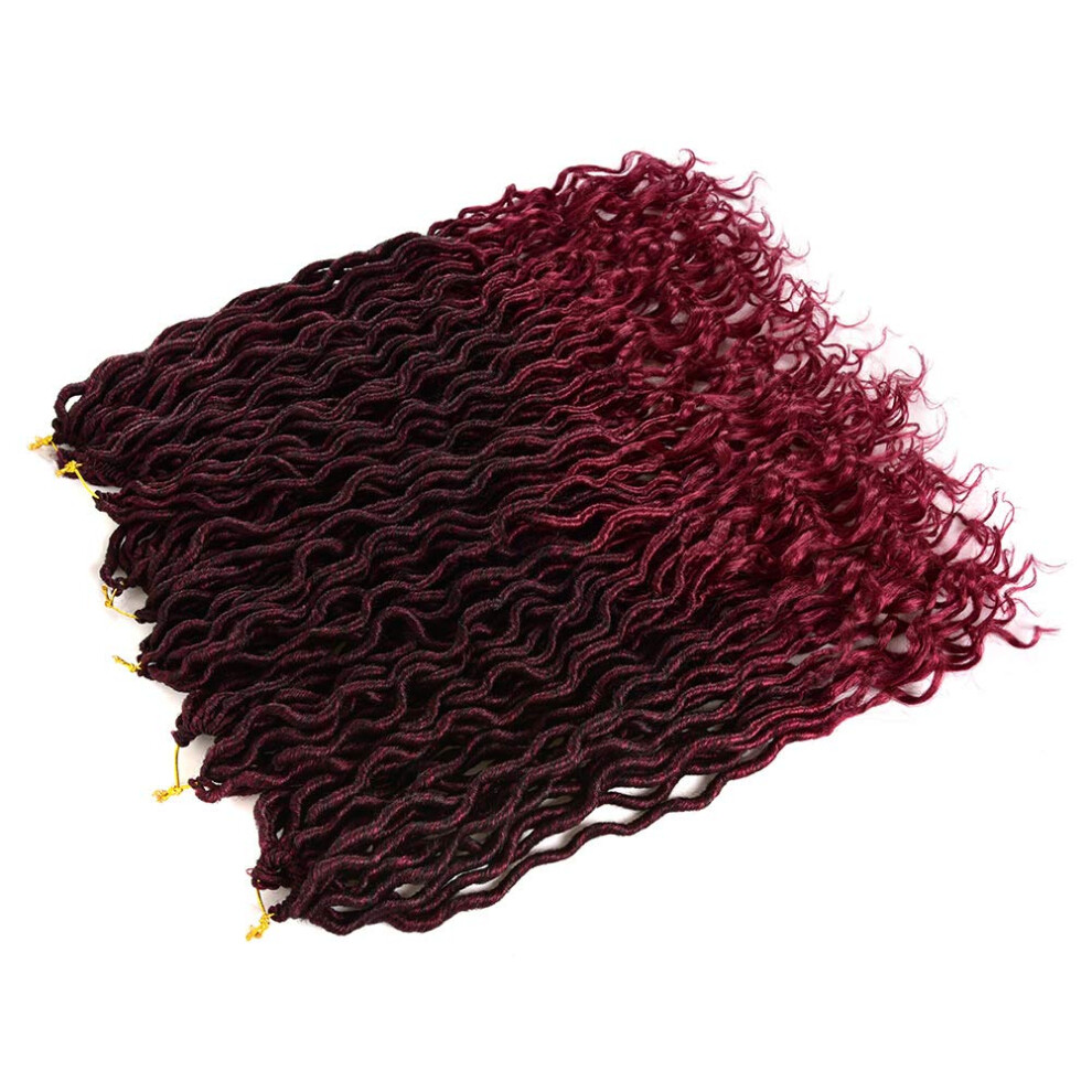 Unisex Goddess Faux Locs Crochet Braiding Hair With Curly Ends 20 Inch Prelooped Extensions For Women