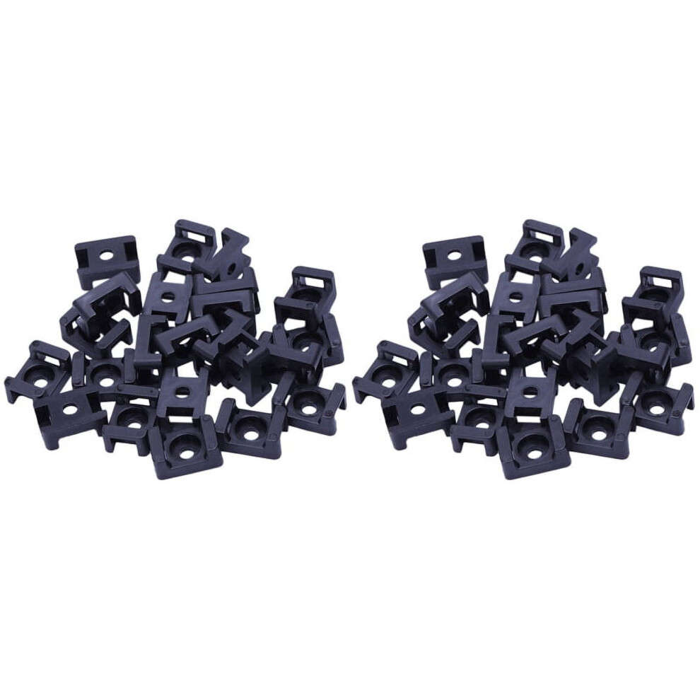Screw Bracket Mount Saddles Bases Cable Tie Bracket 23Mmx16mm 60 Units Black 9377112358345