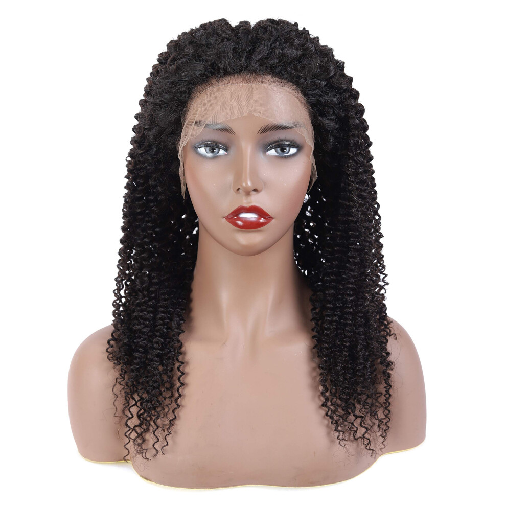 Unisex Lace Front Wigs Human Hair Brazilian Kinky Curly 13X4 Afro Curly Natural Hairline 18 Inch