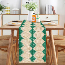 Bocqde New Year's Table Flag Cotton Linen Woven Tassel Placemat New Year Series Long Tablecloth Bed End Towel Decoration Christmas Gifts Clearance!