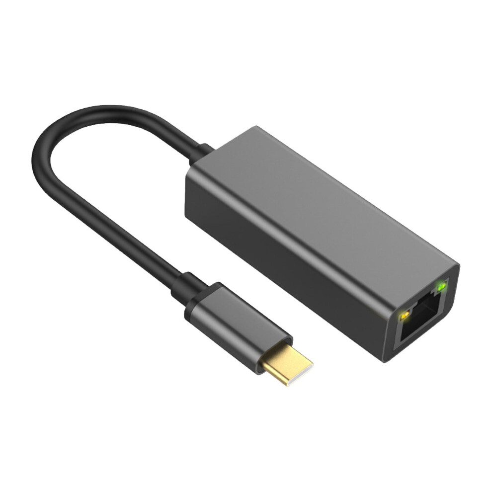 Usb C To Ethernet Adapter, Rj45 Gigabit Lan Network Adapter Type-C For Macbook Air, Compatible With Dell Xps, Compatible With Ipad Pro (Grey) Grey 9377112400433