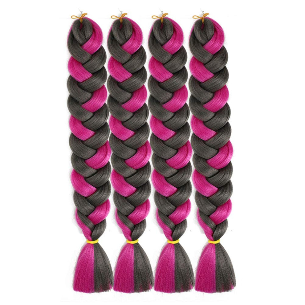 Unisex Ombre Jumbo Braiding Hair Extensions 82 Inch Synthetic Yaki Straight Crochet Braids 4Pcs Lot