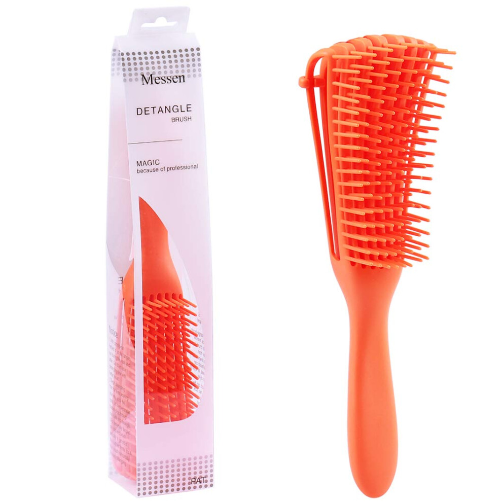 Black/Orange Detangling Brush For Natural Hair, Ez Hair Detangler For Curly 3A4c Afro Hair,