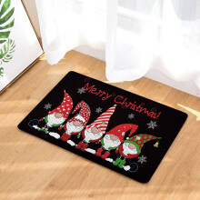 Tapete antiderrapante Kiplyki com estampa de floco de neve natalino em flanela vermelha, tamanho 45x75cm (Atacado)