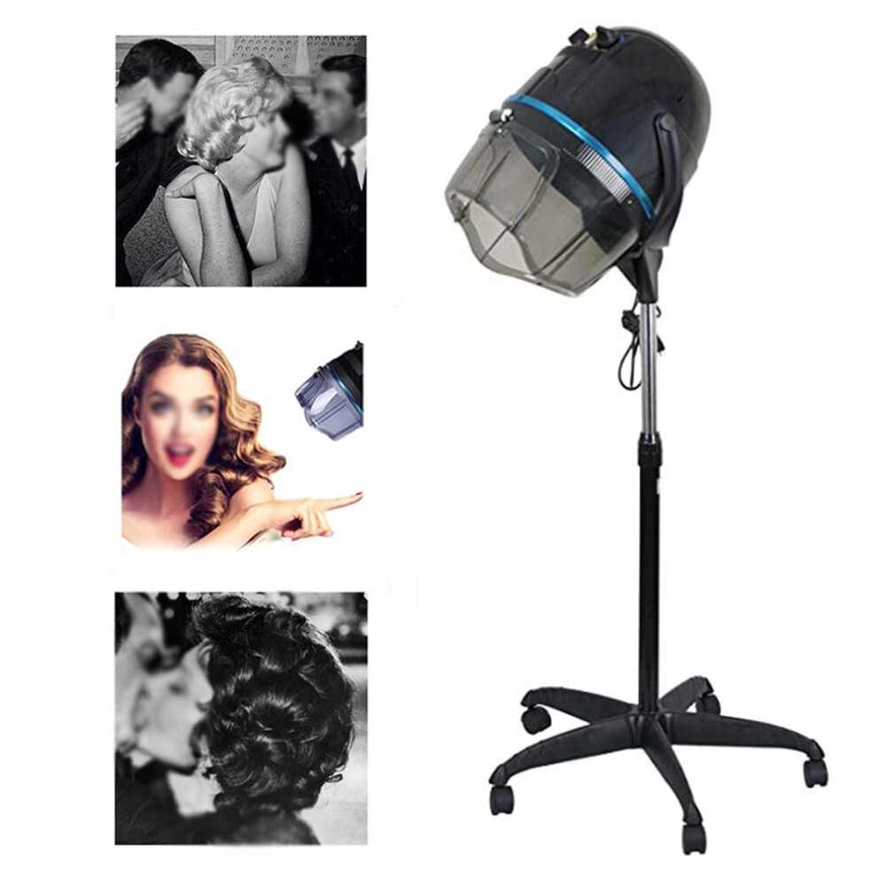 Professional Bonnet Hair Dryer with Adjustable Height, Even Heat and Rolling Base for Salon or Home