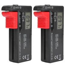 ZPSHYD 2Pcs Battery Tester, Digital Battery Capacity Checkered Tester Voltage Checker Battery Testing Tool for Small Batteries