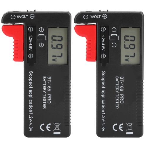 ZPSHYD 2Pcs Battery Tester, Digital Battery Capacity Checkered Tester Voltage Checker Battery Testing Tool for Small Batteries 1