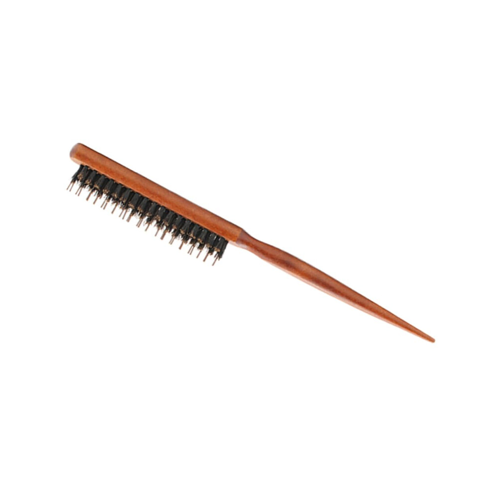 Natural Wood Boar Bristle Hair Brush with Gentle Scalp Massage and AntiStatic Detangling