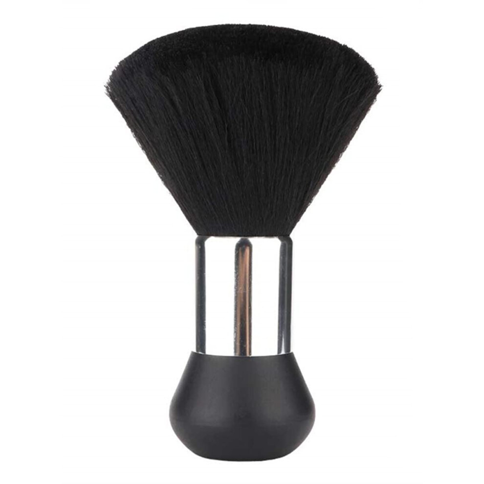 Black Barber Neck Duster With Soft Fiber Bristles For Gentle Skin Contact, Hair Cutting And Face Cleaning